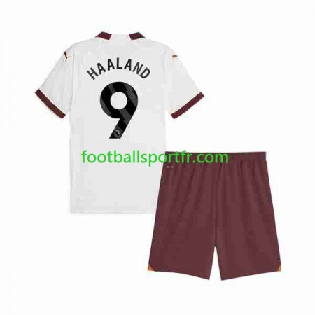 Tenue Manchester City Erling Haaland 9 Enfant Exterieur 2023-2024 Maillot de Foot